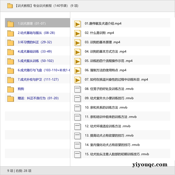 专业训犬教程(140节课)-以北资源站