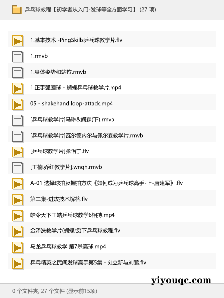 乒乓球教程【初学者从入门-发球等全方面学习】-以北资源站