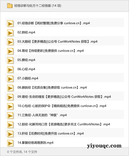 经络诊断与处方十二经络循-以北资源站