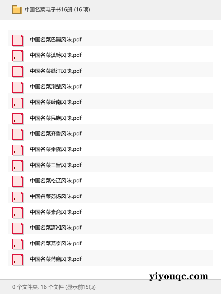 中国名菜电子书16册-以北资源站