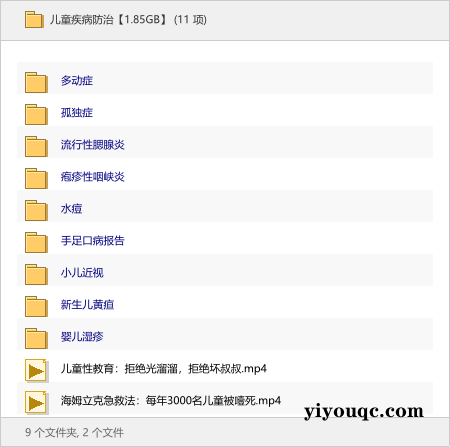 儿童疾病防治【1.85GB】-以北资源站