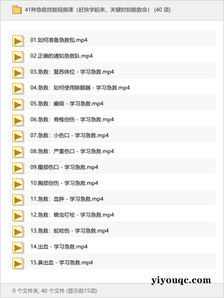 41种急救技能视频课(赶快学起来,关键时刻能救命)-以北资源站
