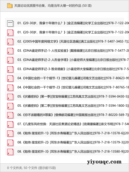 天涯论坛优质图书合集，均是当年火爆一时的作品-以北资源站