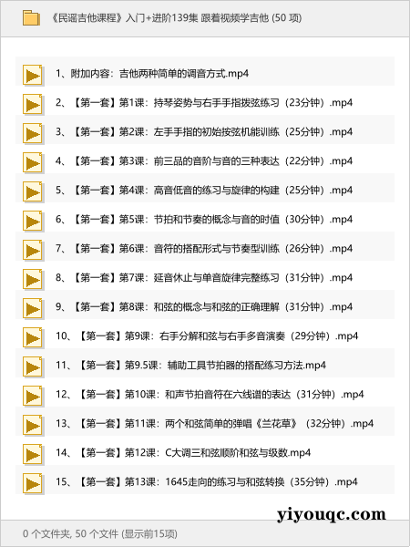 《民谣吉他课程》入门+进阶139集 跟着视频学吉他-以北资源站