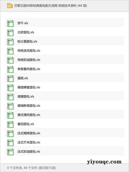 巴黎贝甜60款经典面包配方流程 烘焙技术资料-以北资源站