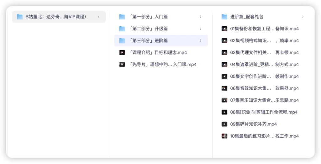 达芬奇实战剪辑入门课(入门+升级+进阶),B站董北VIP课程-以北资源站