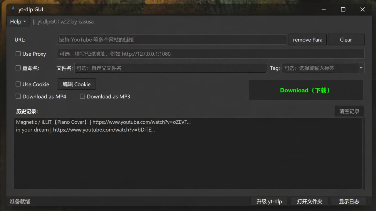 yt-dlp GUI:简单易用的多平台视频下载工具,支持YouTube、TikTok和Bilibili-以北资源站